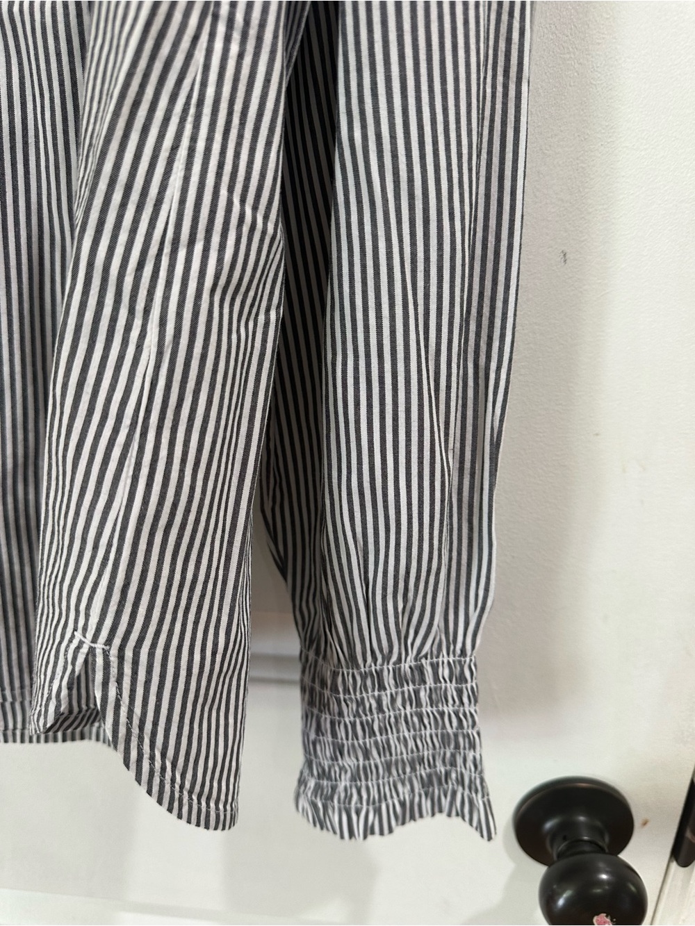 J. Jill Black & White Pinstripe Button-Down Shirt - Picture 4 of 5